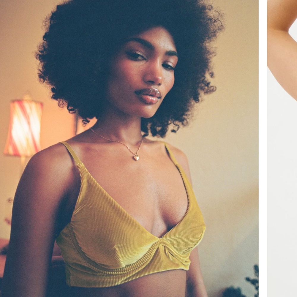 Nwt out from under cut it out ribbed velvet bra l